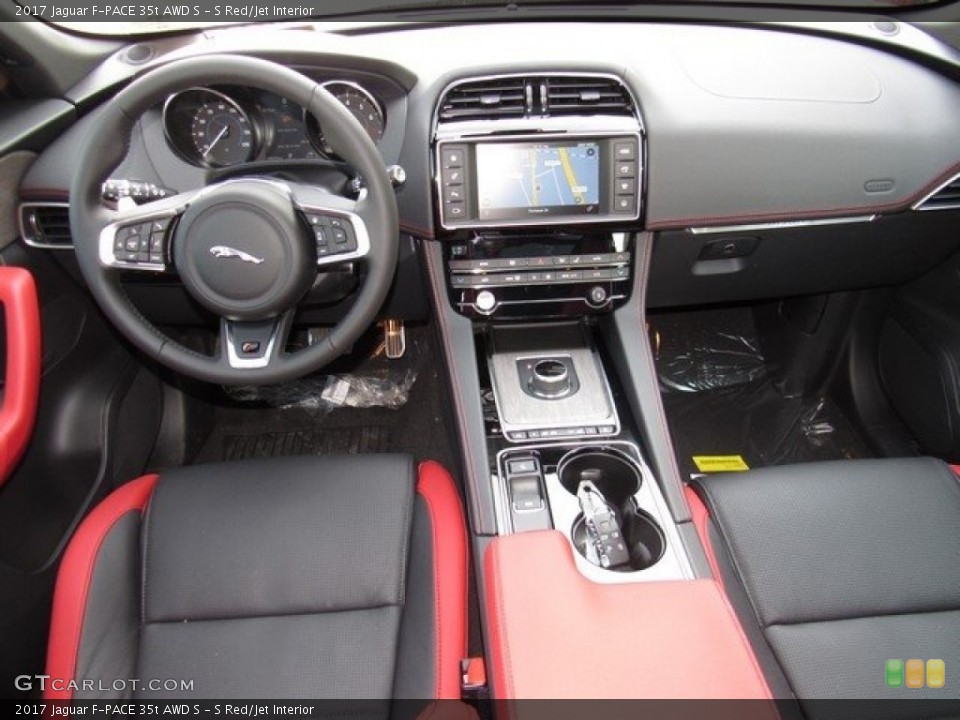S Red/Jet Interior Dashboard for the 2017 Jaguar F-PACE 35t AWD S #118702650