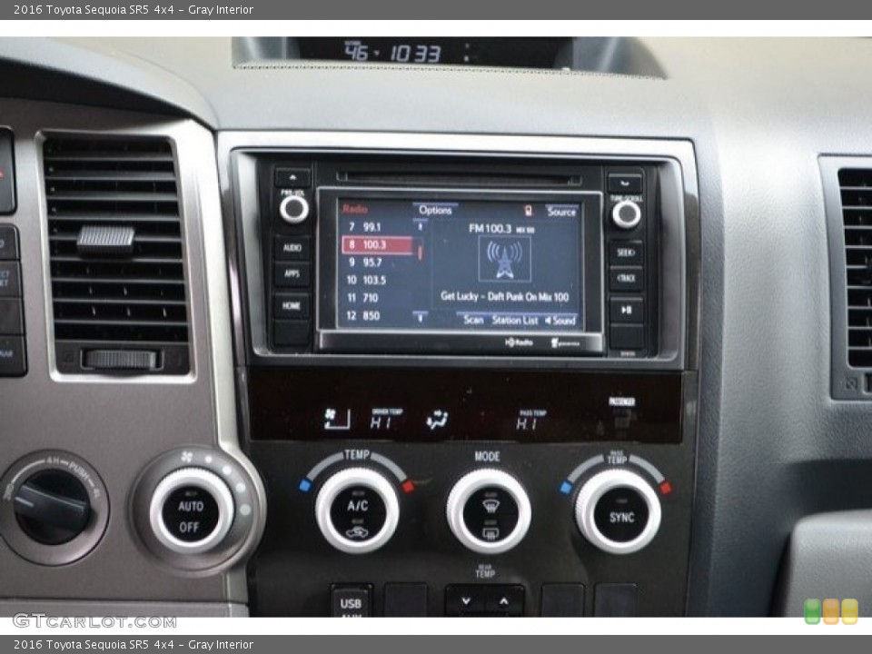 Gray Interior Controls for the 2016 Toyota Sequoia SR5 4x4 #118708350