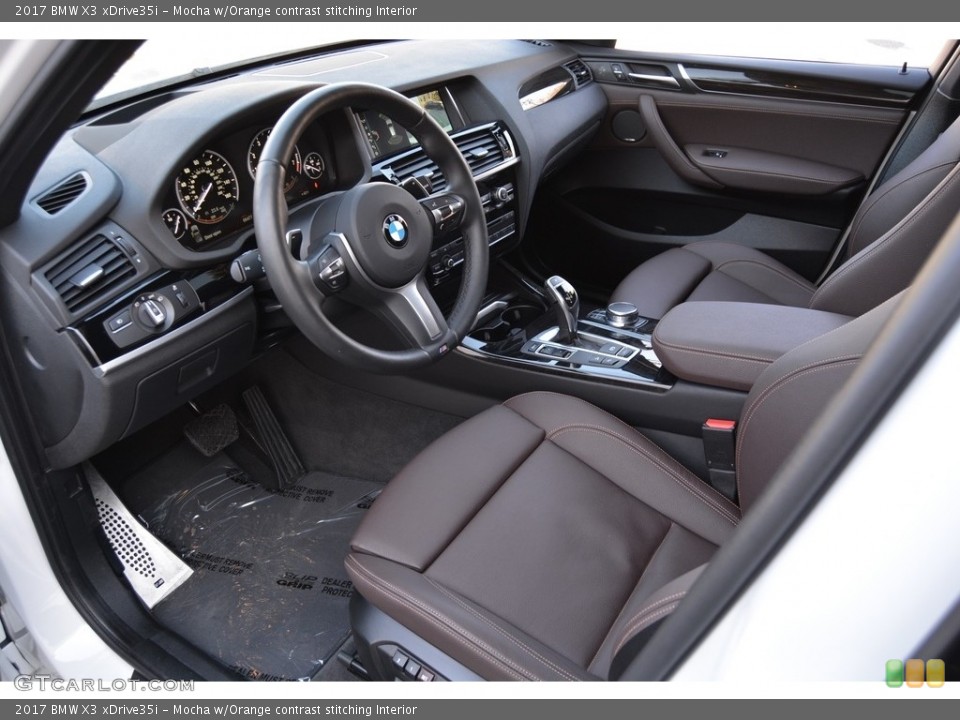 Mocha w/Orange contrast stitching Interior Photo for the 2017 BMW X3 xDrive35i #118713639