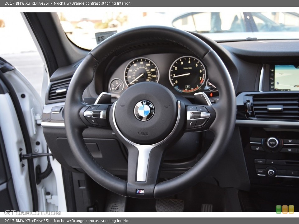 Mocha w/Orange contrast stitching Interior Steering Wheel for the 2017 BMW X3 xDrive35i #118713798