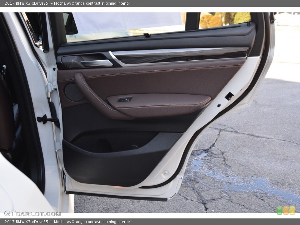 Mocha w/Orange contrast stitching Interior Door Panel for the 2017 BMW X3 xDrive35i #118713930