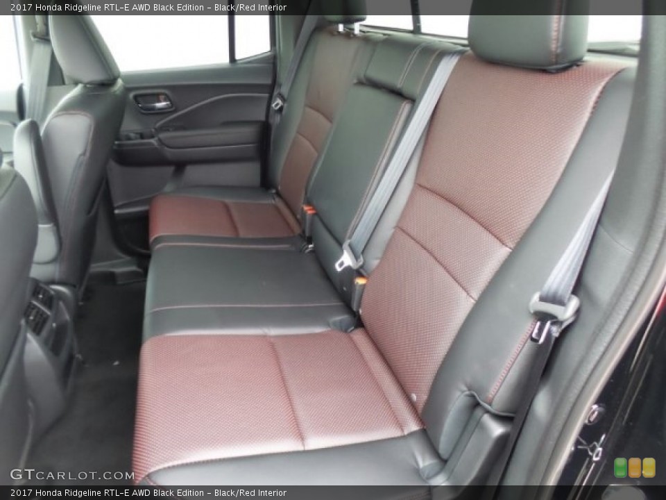 Black/Red Interior Rear Seat for the 2017 Honda Ridgeline RTL-E AWD Black Edition #118722732