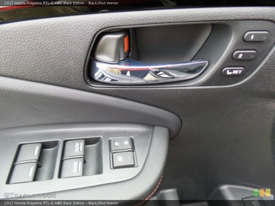Black/Red Interior Controls for the 2017 Honda Ridgeline RTL-E AWD Black Edition #118722813