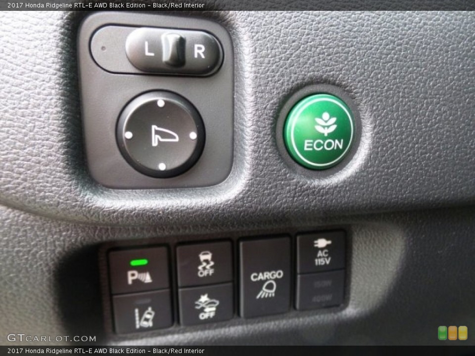 Black/Red Interior Controls for the 2017 Honda Ridgeline RTL-E AWD Black Edition #118722864