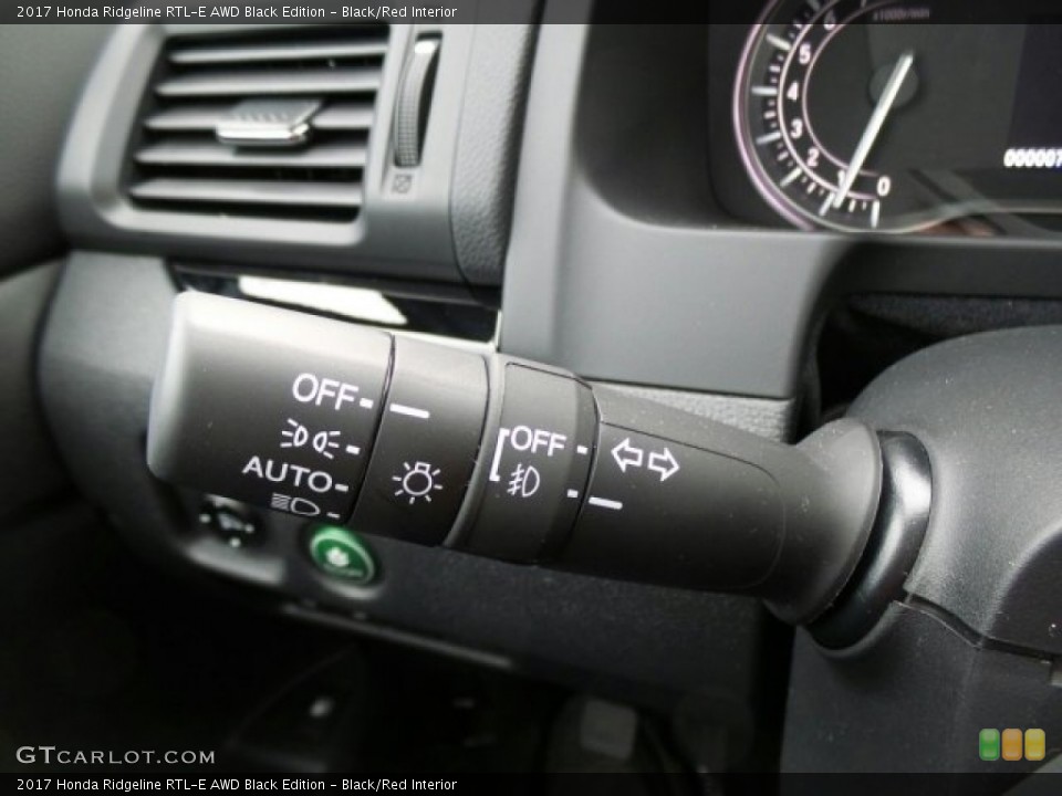 Black/Red Interior Controls for the 2017 Honda Ridgeline RTL-E AWD Black Edition #118723037