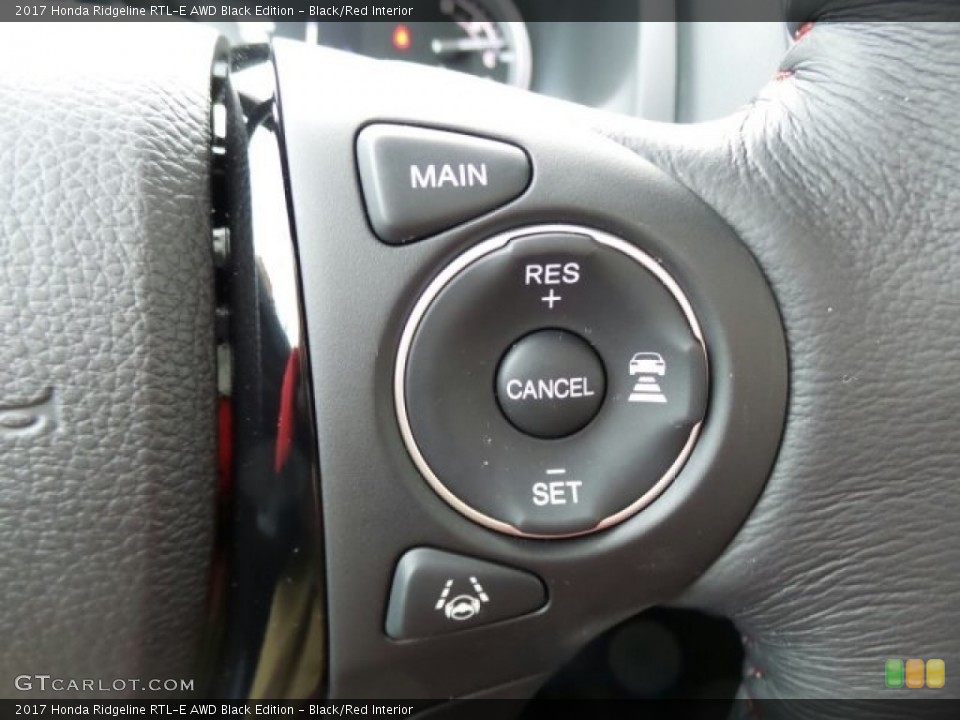 Black/Red Interior Controls for the 2017 Honda Ridgeline RTL-E AWD Black Edition #118723065