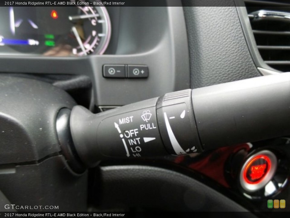 Black/Red Interior Controls for the 2017 Honda Ridgeline RTL-E AWD Black Edition #118723118
