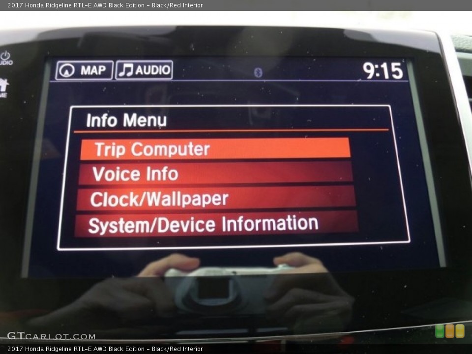 Black/Red Interior Controls for the 2017 Honda Ridgeline RTL-E AWD Black Edition #118723212