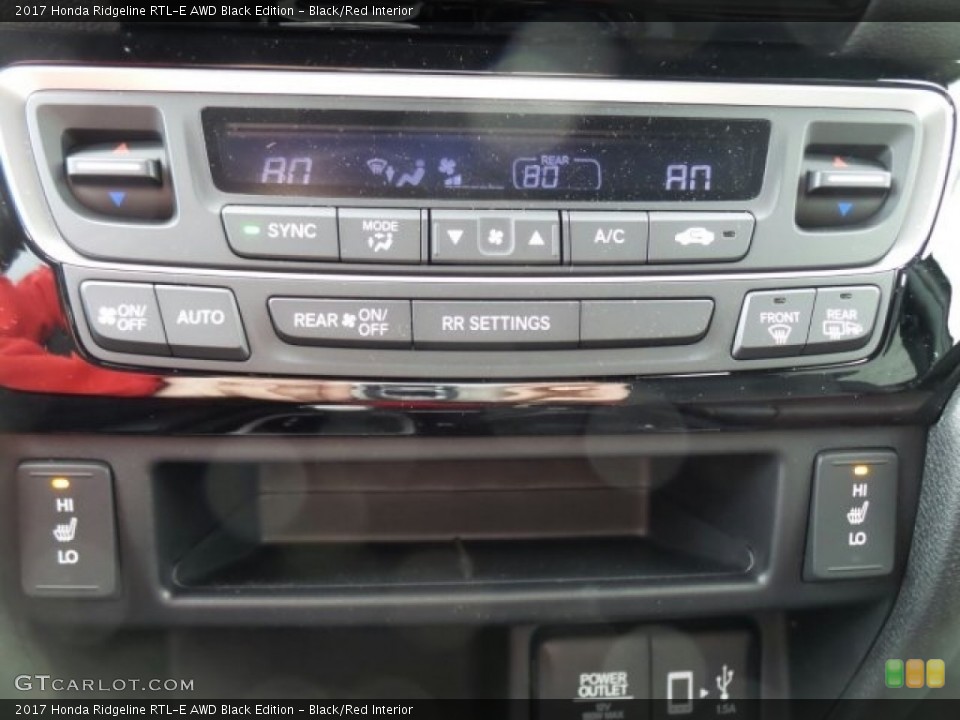 Black/Red Interior Controls for the 2017 Honda Ridgeline RTL-E AWD Black Edition #118723263