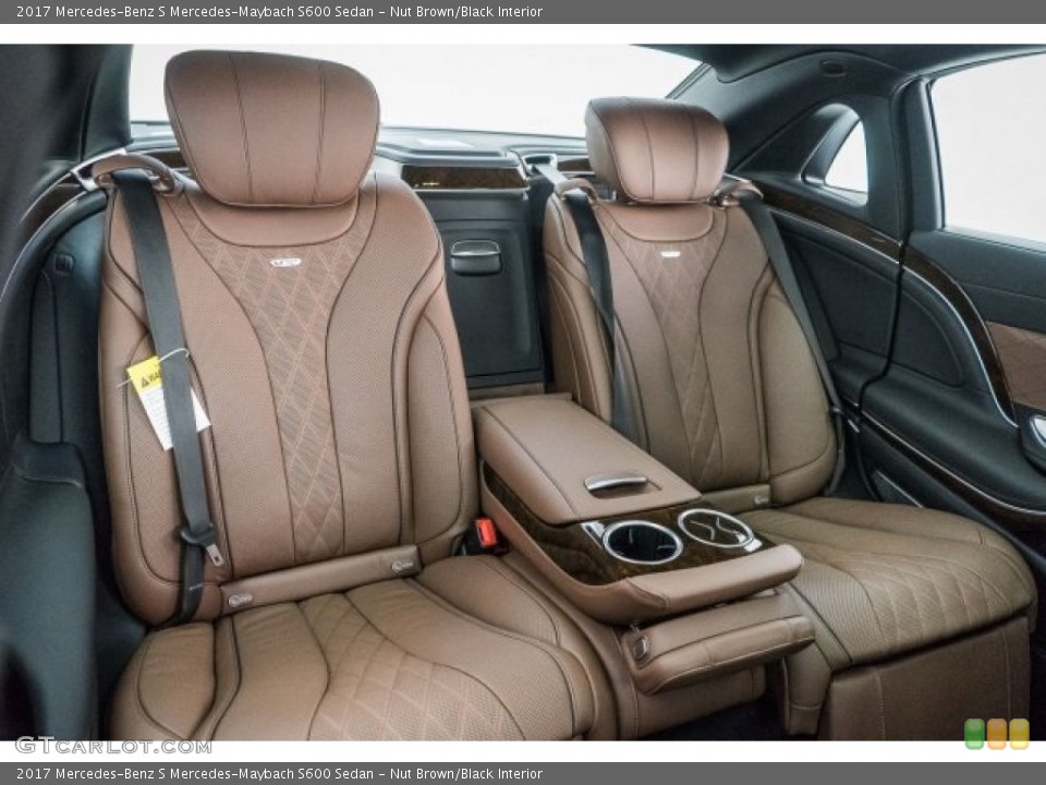 Nut Brown/Black Interior Rear Seat for the 2017 Mercedes-Benz S Mercedes-Maybach S600 Sedan #118724928