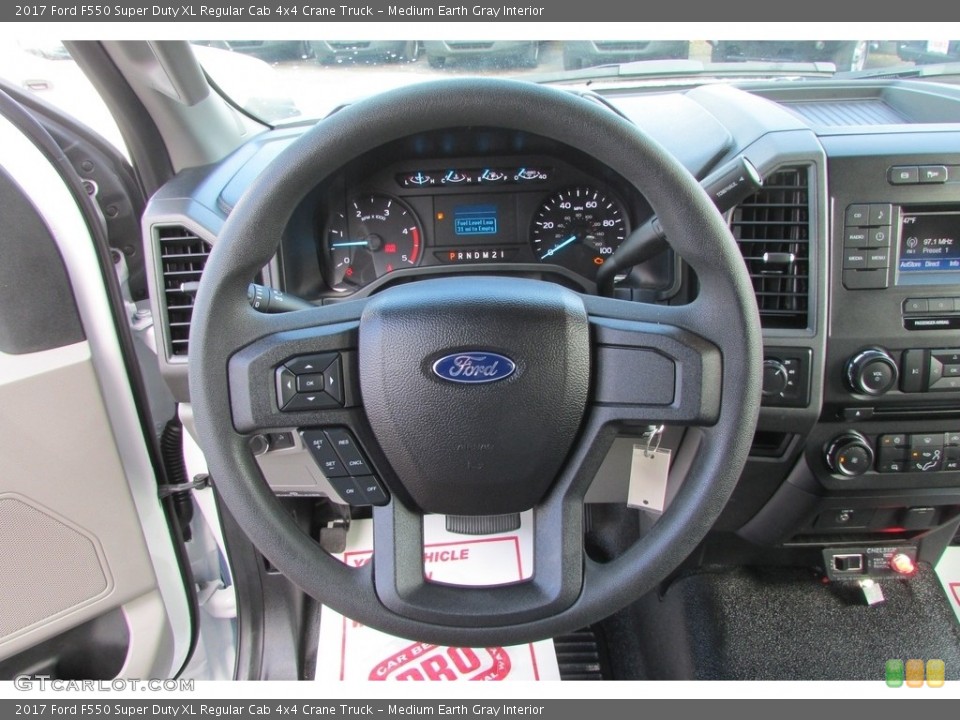 Medium Earth Gray Interior Steering Wheel for the 2017 Ford F550 Super Duty XL Regular Cab 4x4 Crane Truck #118731450