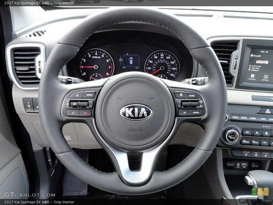 Gray Interior Steering Wheel for the 2017 Kia Sportage EX AWD #118757313