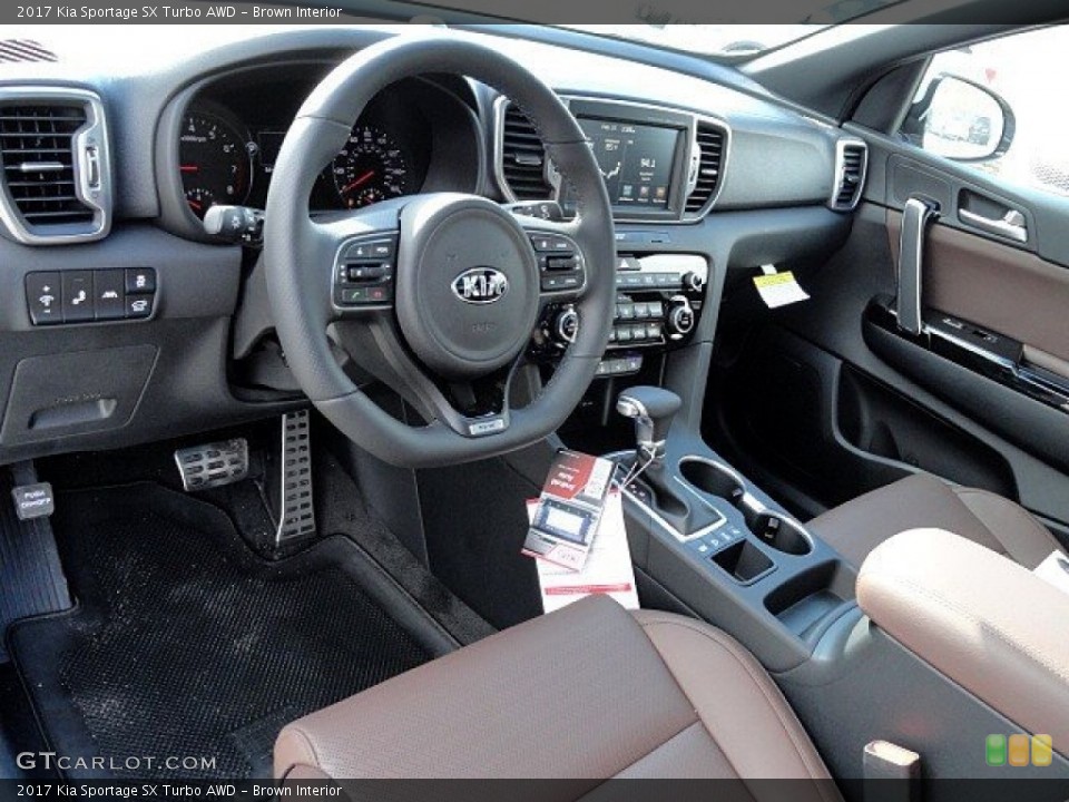 Brown Interior Photo for the 2017 Kia Sportage SX Turbo AWD #118758165