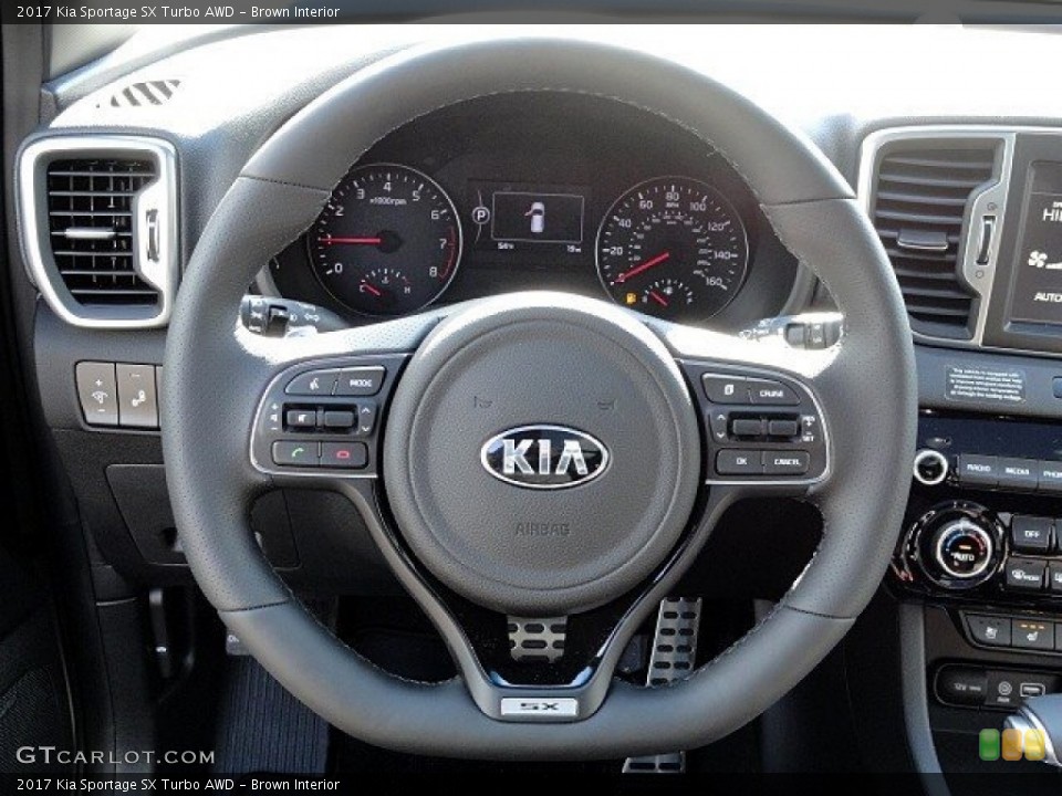 Brown Interior Steering Wheel for the 2017 Kia Sportage SX Turbo AWD #118758285