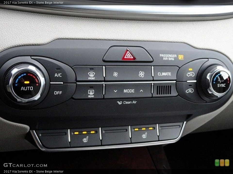 Stone Beige Interior Controls for the 2017 Kia Sorento EX #118760493