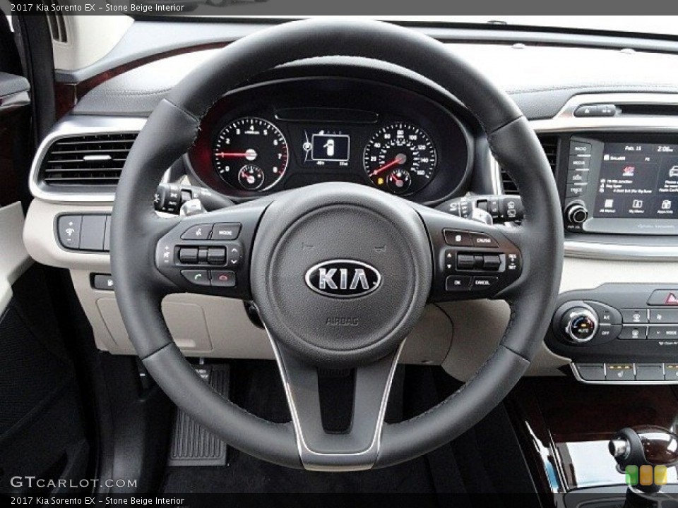 Stone Beige Interior Steering Wheel for the 2017 Kia Sorento EX #118760529