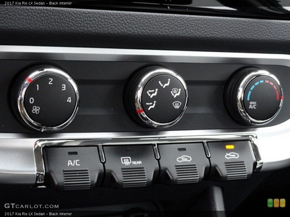 Black Interior Controls for the 2017 Kia Rio LX Sedan #118761341