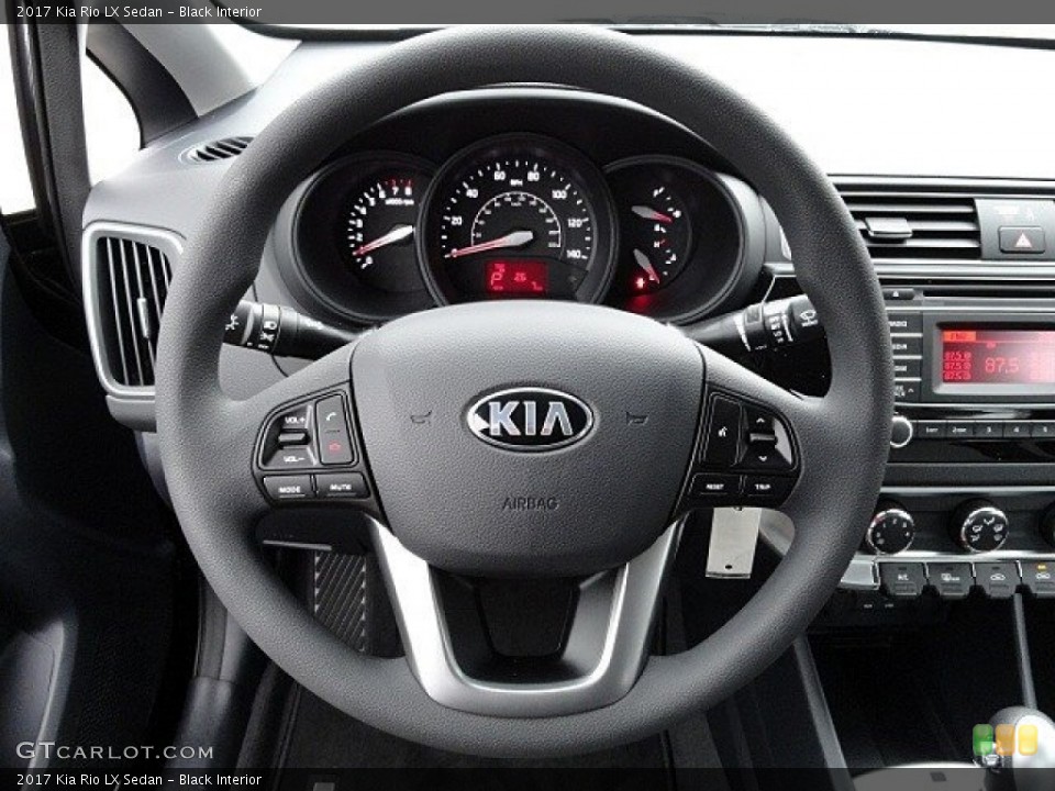 Black Interior Steering Wheel for the 2017 Kia Rio LX Sedan #118761347
