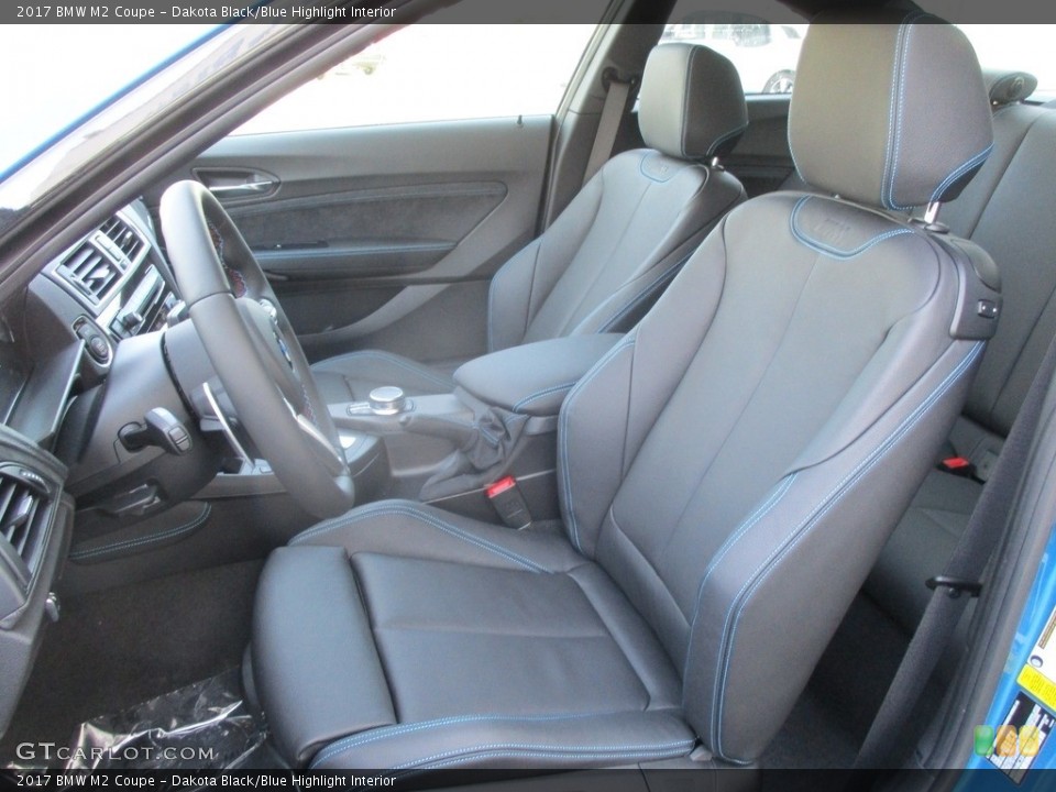 Dakota Black/Blue Highlight Interior Photo for the 2017 BMW M2 Coupe #118765286