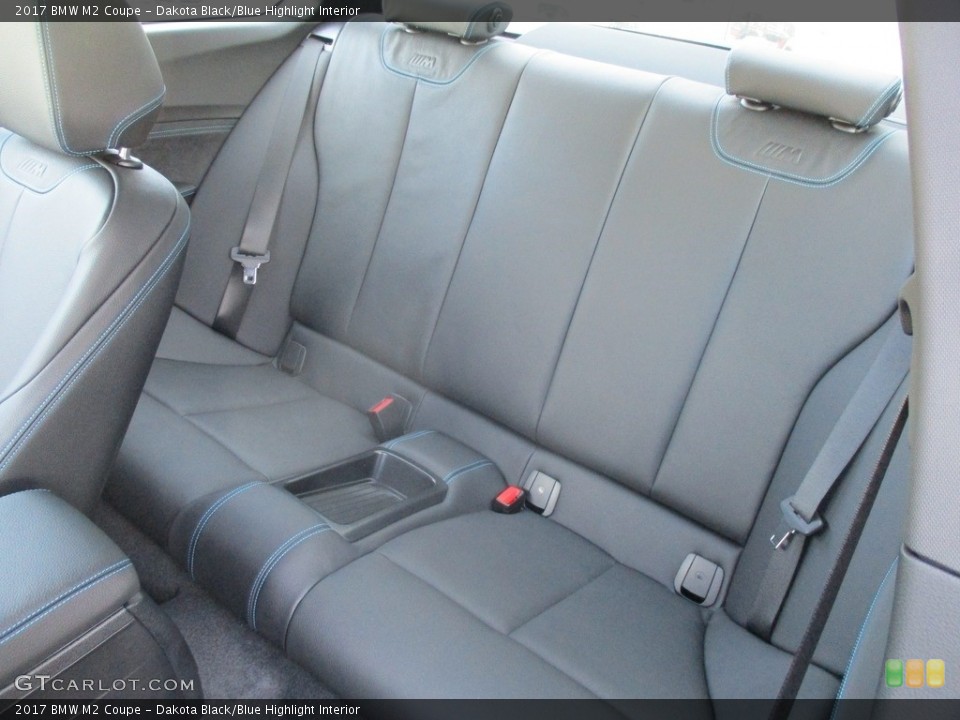 Dakota Black/Blue Highlight Interior Rear Seat for the 2017 BMW M2 Coupe #118765309