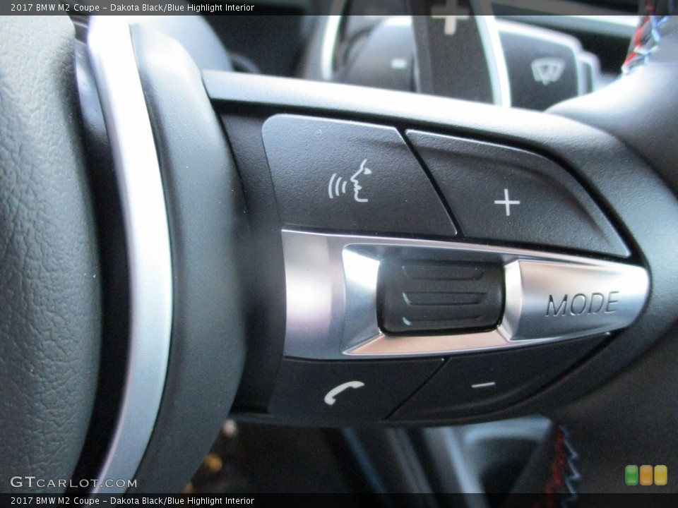 Dakota Black/Blue Highlight Interior Controls for the 2017 BMW M2 Coupe #118765432