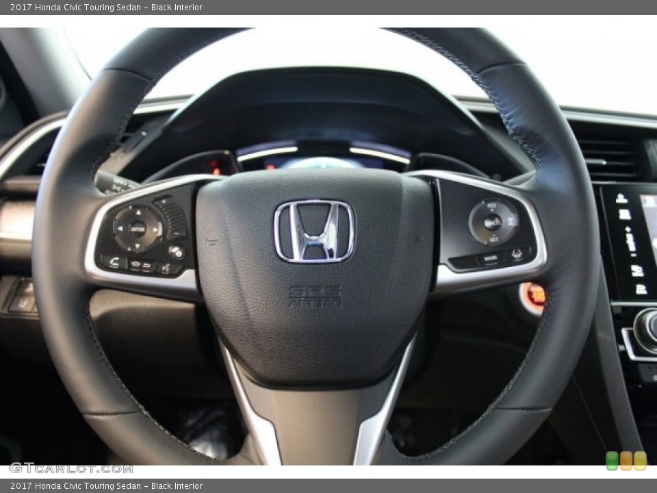 Black Interior Steering Wheel for the 2017 Honda Civic Touring Sedan #118770424