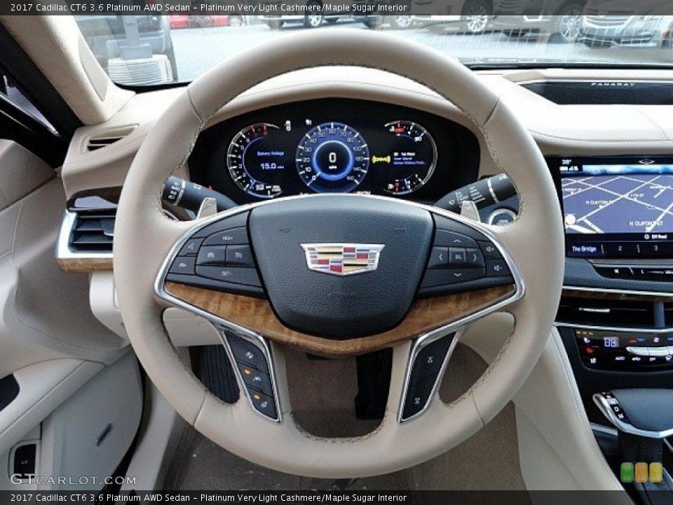 Platinum Very Light Cashmere/Maple Sugar Interior Steering Wheel for the 2017 Cadillac CT6 3.6 Platinum AWD Sedan #118787131