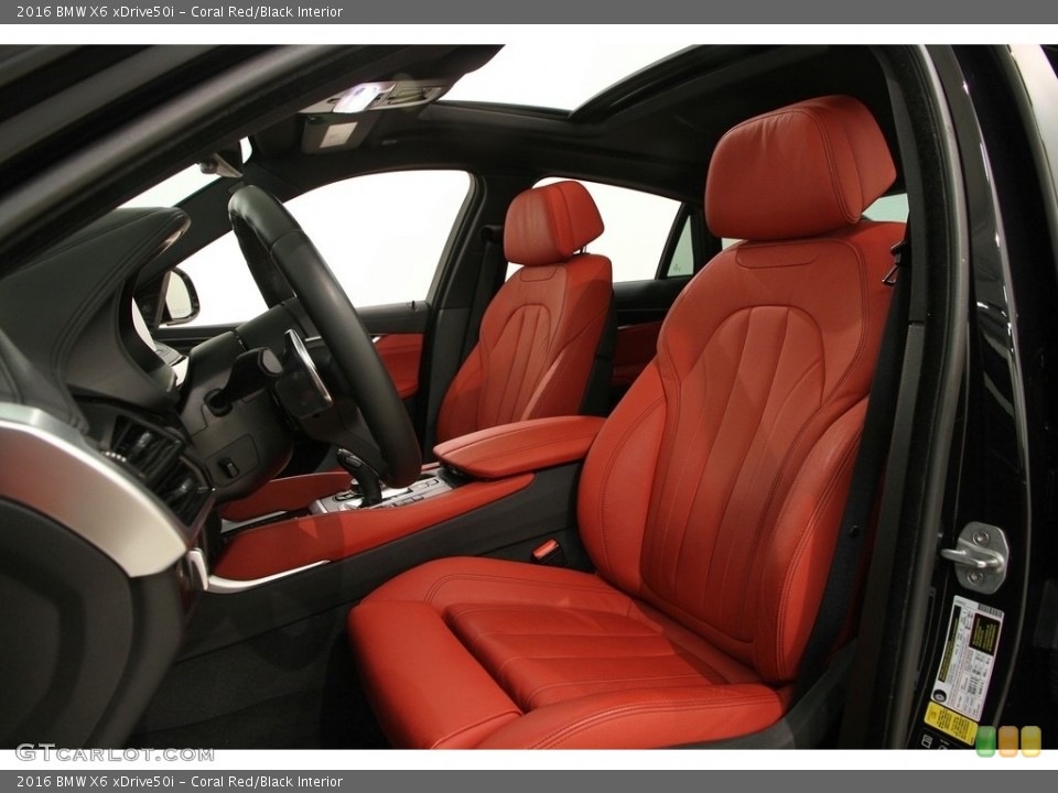 Coral Red/Black Interior Front Seat for the 2016 BMW X6 xDrive50i #118787356
