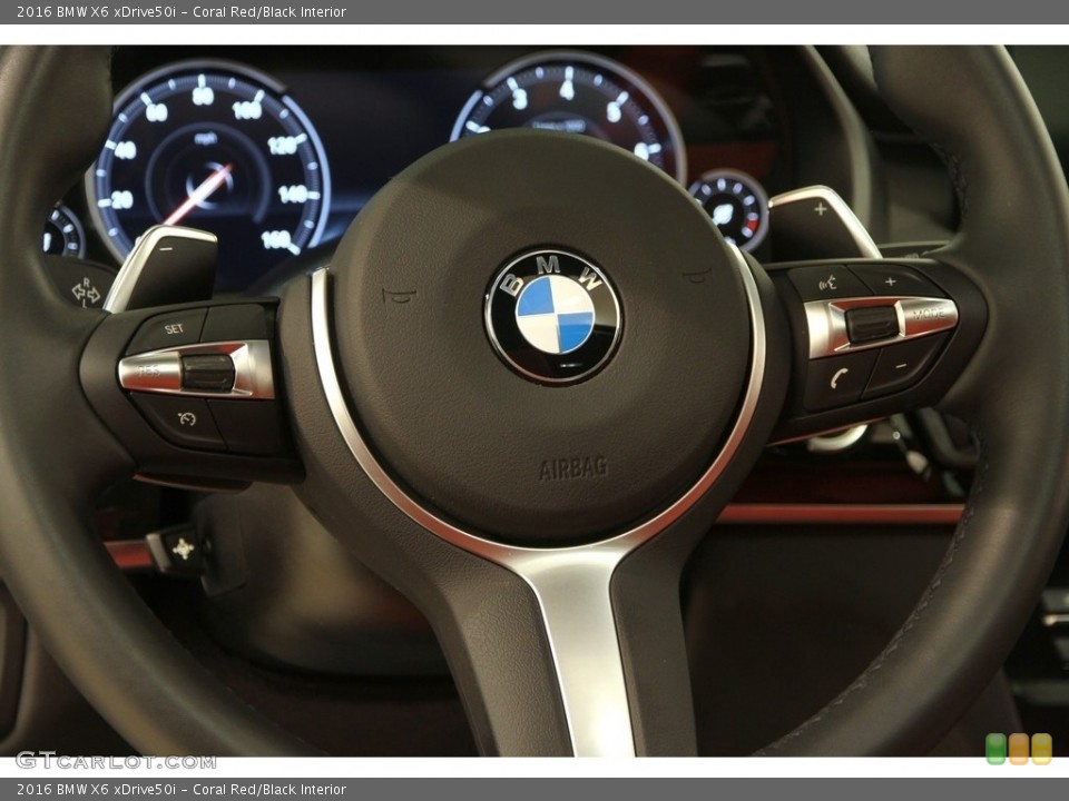 Coral Red/Black Interior Steering Wheel for the 2016 BMW X6 xDrive50i #118787395