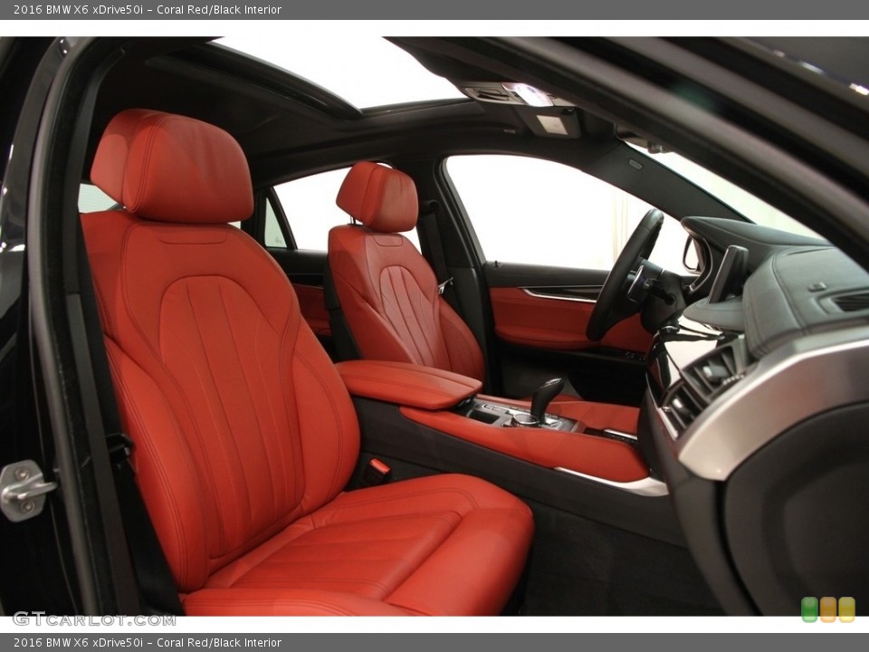 Coral Red/Black Interior Front Seat for the 2016 BMW X6 xDrive50i #118787713