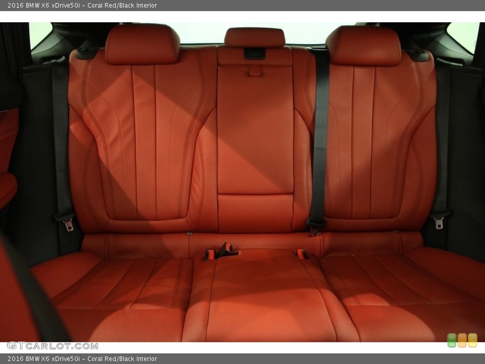 Coral Red/Black Interior Rear Seat for the 2016 BMW X6 xDrive50i #118787729