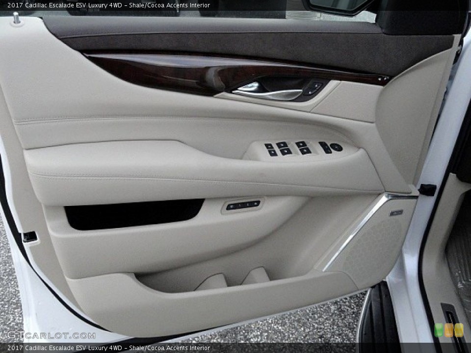 Shale/Cocoa Accents Interior Door Panel for the 2017 Cadillac Escalade ESV Luxury 4WD #118789732