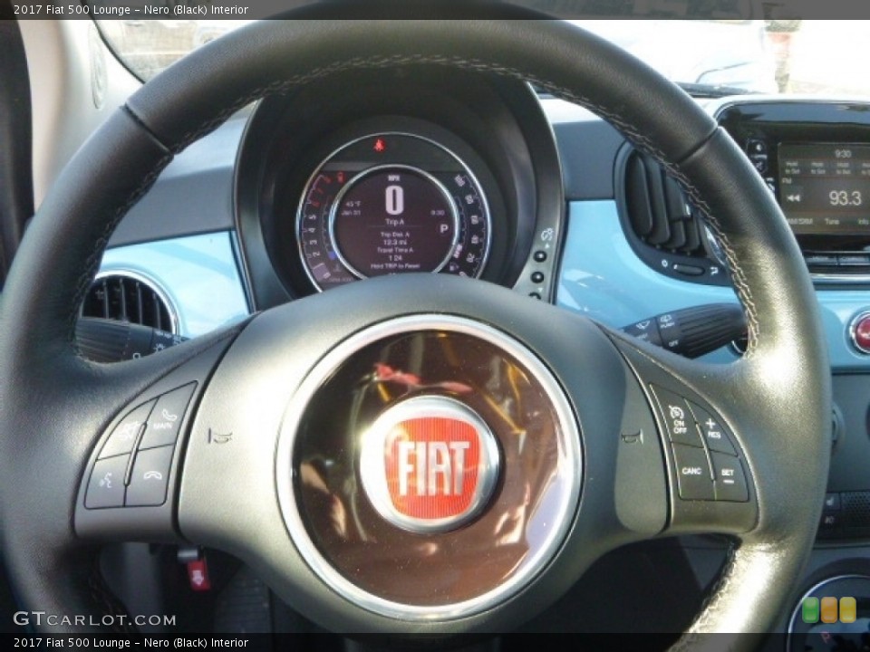Nero (Black) Interior Steering Wheel for the 2017 Fiat 500 Lounge #118810773