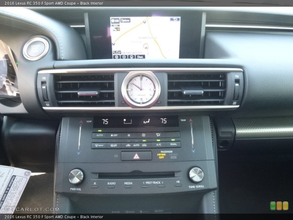 Black Interior Controls for the 2016 Lexus RC 350 F Sport AWD Coupe #118822470