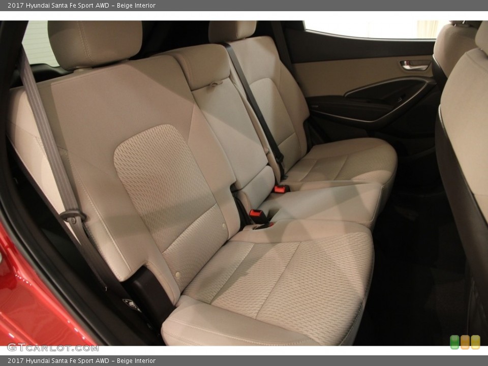 Beige Interior Rear Seat for the 2017 Hyundai Santa Fe Sport AWD #118842028