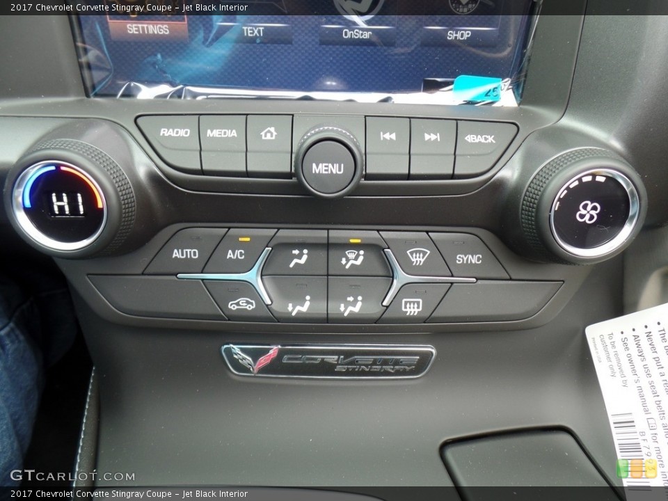 Jet Black Interior Controls for the 2017 Chevrolet Corvette Stingray Coupe #118858013