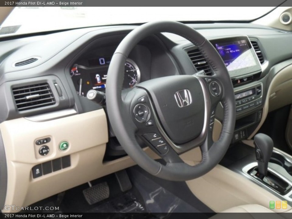 Beige Interior Dashboard for the 2017 Honda Pilot EX-L AWD #118864472