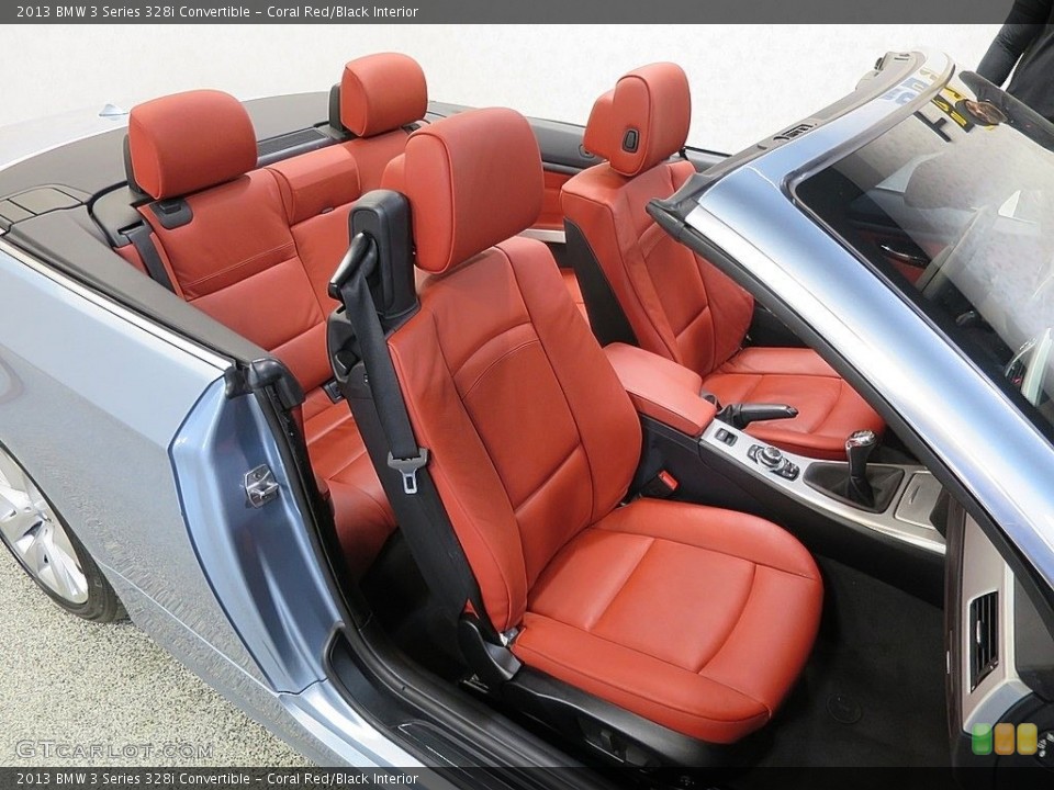 Coral Red/Black Interior Front Seat for the 2013 BMW 3 Series 328i Convertible #118867367