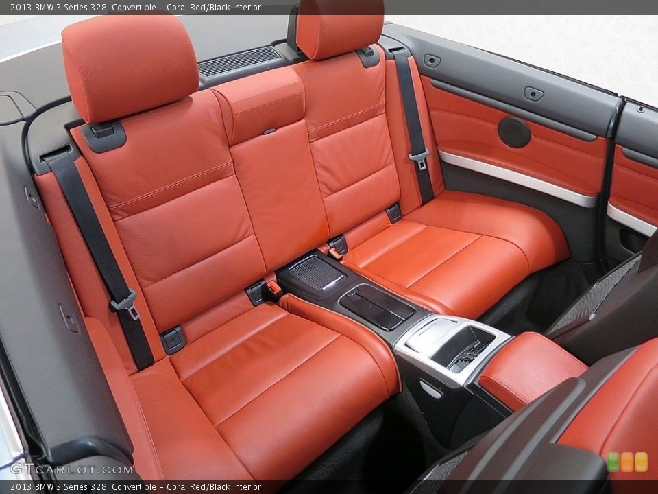 Coral Red/Black Interior Rear Seat for the 2013 BMW 3 Series 328i Convertible #118867385