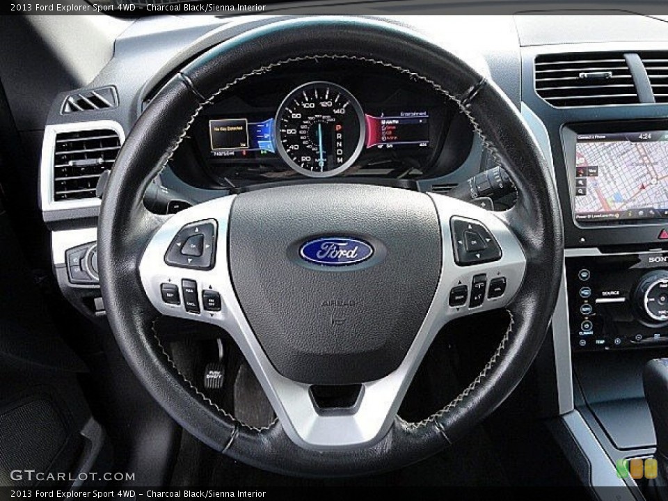 Charcoal Black/Sienna Interior Steering Wheel for the 2013 Ford Explorer Sport 4WD #118870994