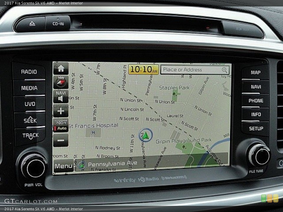 Merlot Interior Navigation for the 2017 Kia Sorento SX V6 AWD #118871573