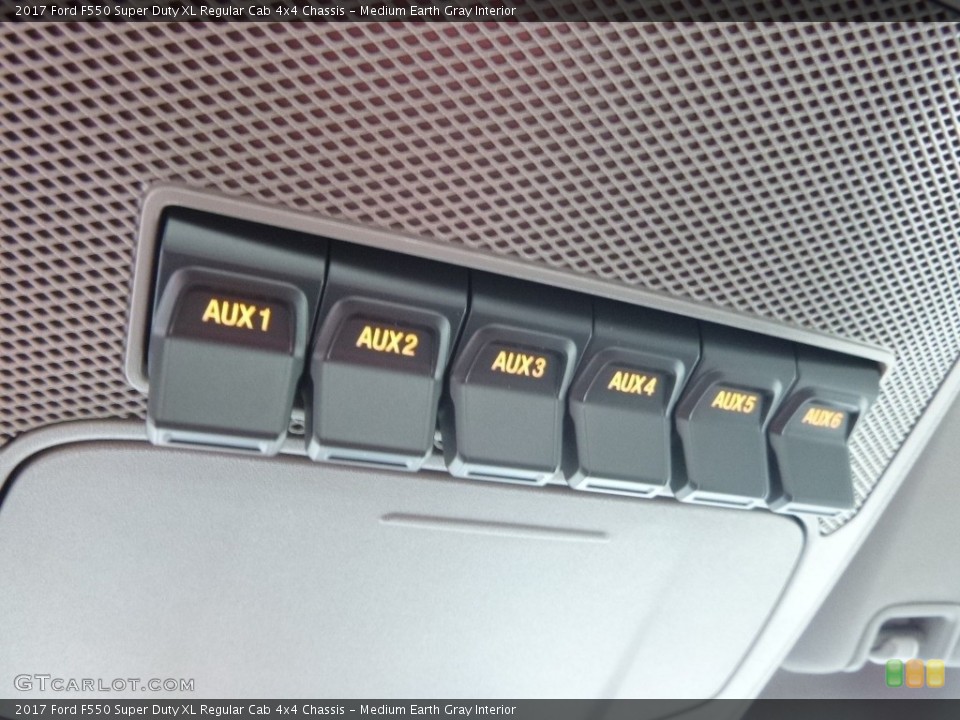 Medium Earth Gray Interior Controls for the 2017 Ford F550 Super Duty XL Regular Cab 4x4 Chassis #118880482