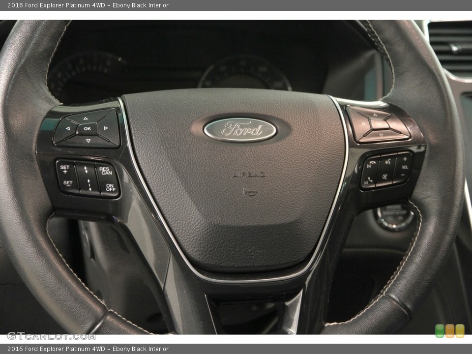 Ebony Black Interior Steering Wheel for the 2016 Ford Explorer Platinum 4WD #118881337