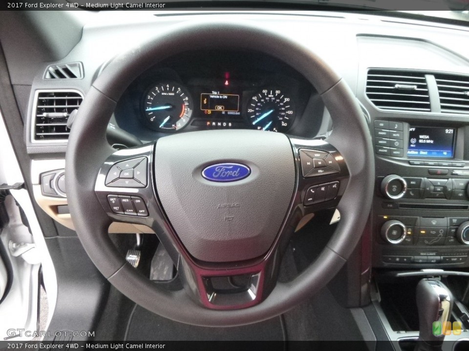 Medium Light Camel Interior Steering Wheel for the 2017 Ford Explorer 4WD #118882054