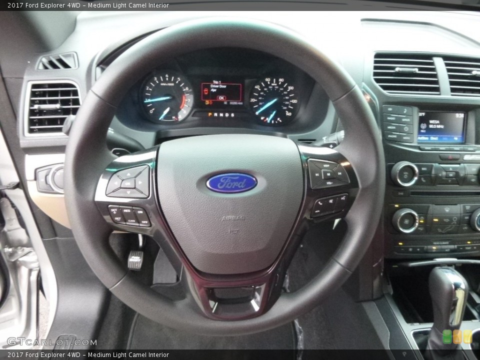 Medium Light Camel Interior Steering Wheel for the 2017 Ford Explorer 4WD #118883038