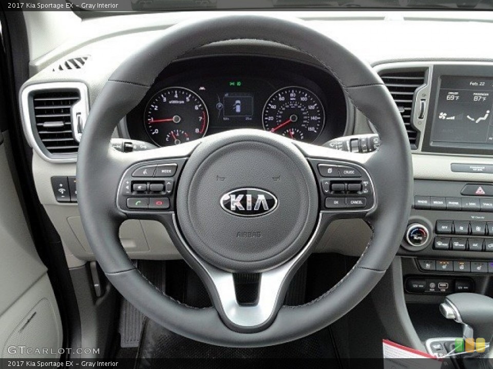 Gray Interior Steering Wheel for the 2017 Kia Sportage EX #118885597