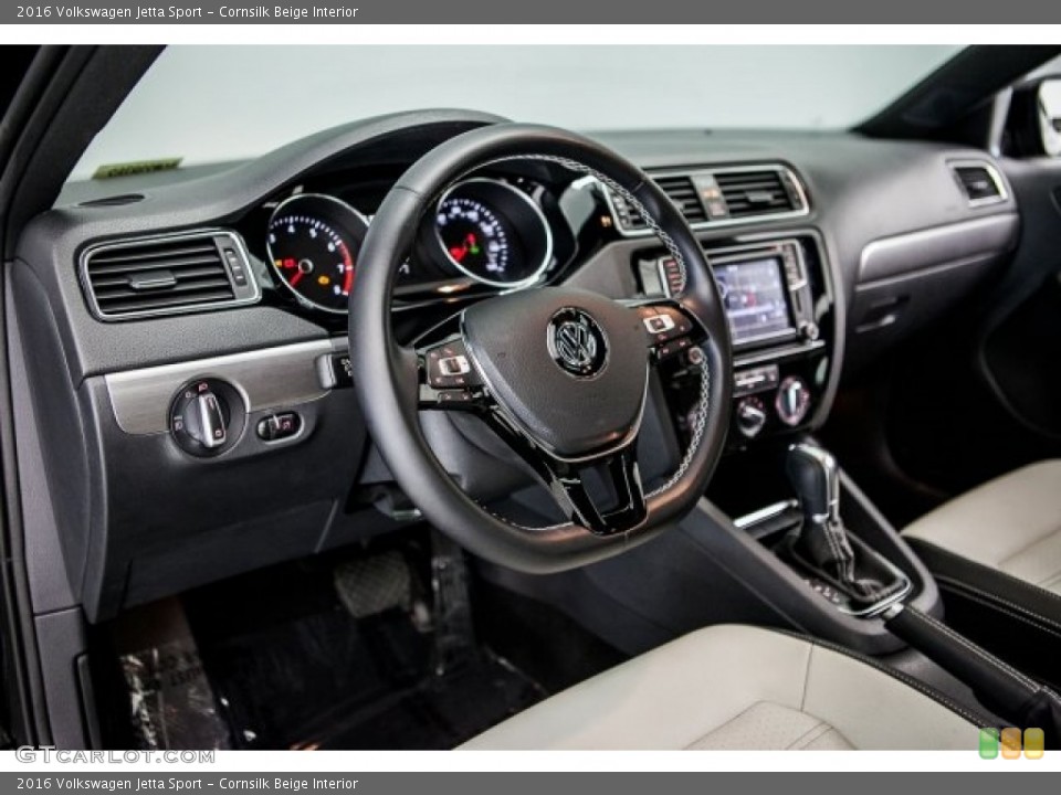 Cornsilk Beige Interior Dashboard for the 2016 Volkswagen Jetta Sport #118893808