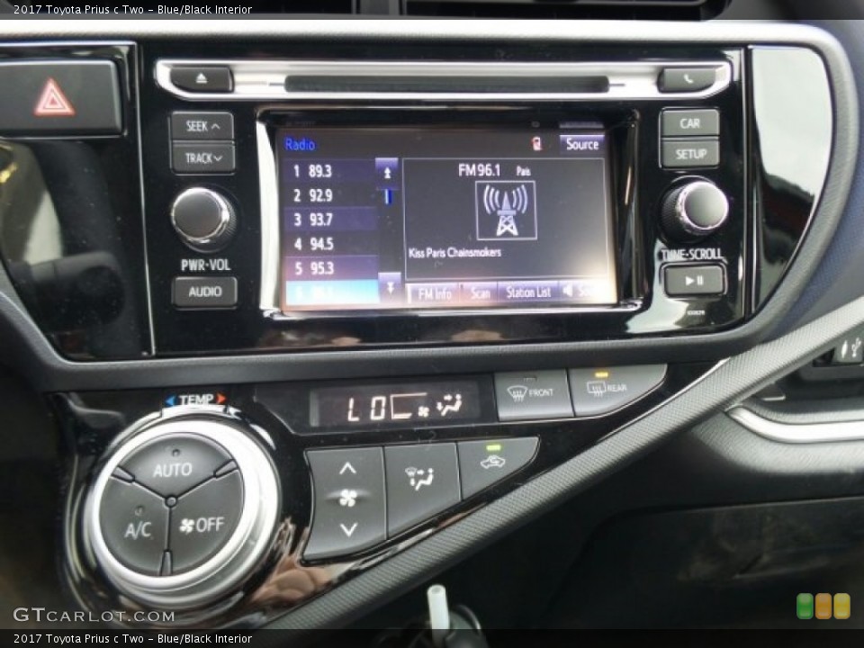 Blue/Black Interior Controls for the 2017 Toyota Prius c Two #118902557