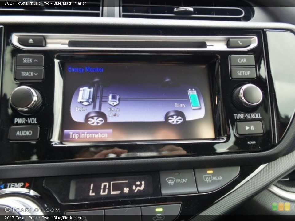 Blue/Black Interior Controls for the 2017 Toyota Prius c Two #118902581