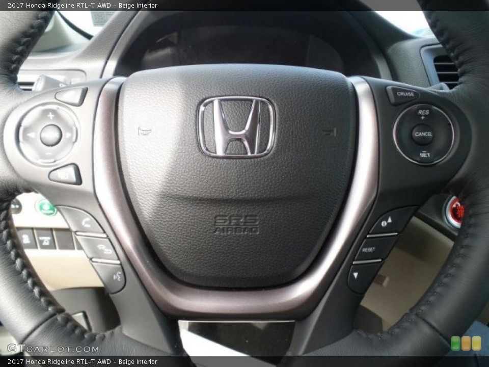 Beige Interior Steering Wheel for the 2017 Honda Ridgeline RTL-T AWD #118913653